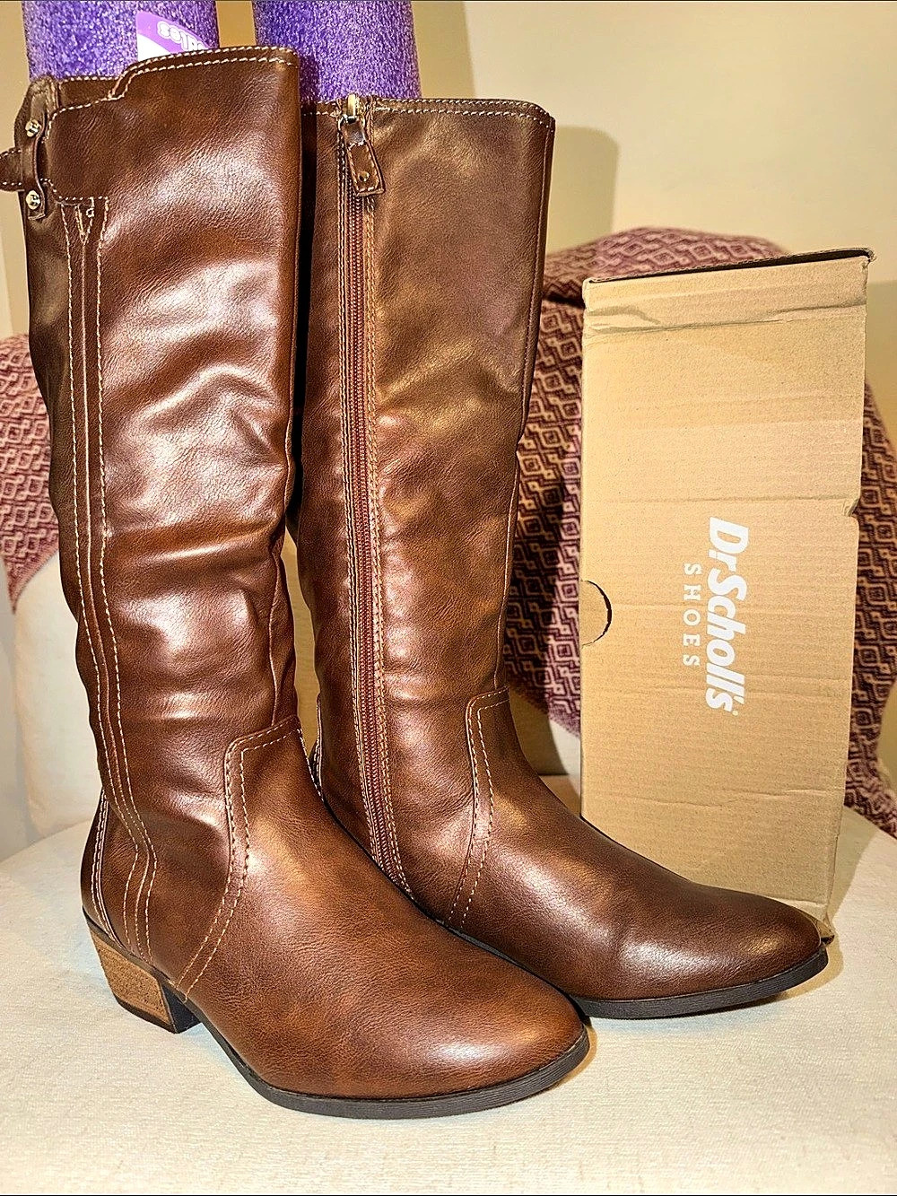 Dr. Scholl's Brilliance Wiskey Tall Boot Brown Heeled Boots